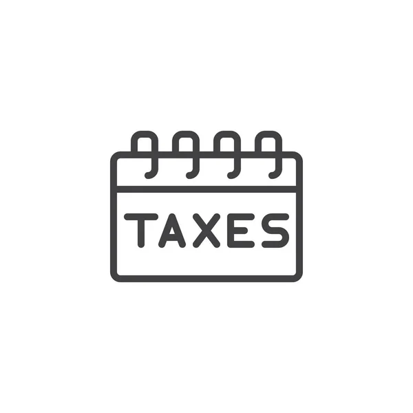 Ikonę Konturu Wypłaty Podatków Styl Liniowy Znak Dla Mobilnych Koncepcji — Wektor stockowy