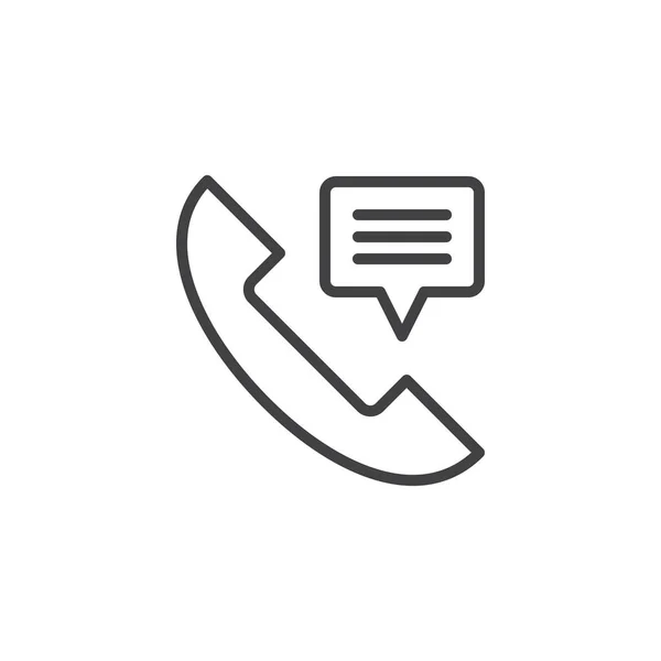 Telefoon van de ontvanger, neem contact op met ons overzicht pictogram — Stockvector