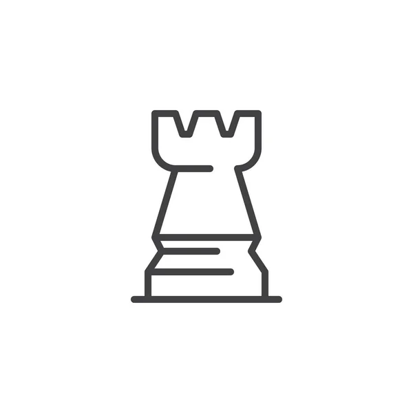 Šachy Věž Osnovy Ikona Lineární Styl Znak Pro Mobilní Koncepce — Stockový vektor
