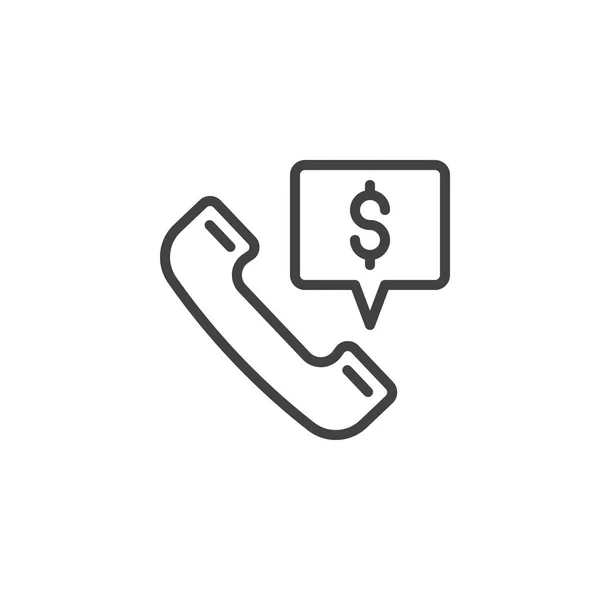 Icono de contorno de llamada de dinero — Archivo Imágenes Vectoriales