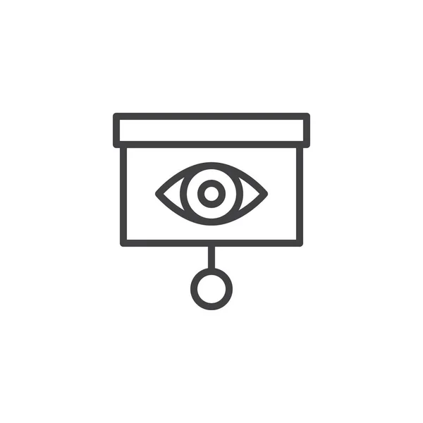 Oční Test Obrazovky Osnovy Ikona Lineární Styl Znak Pro Mobilní — Stockový vektor