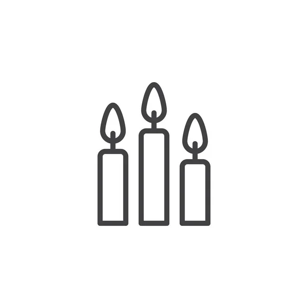 Burning Candles Outline Icon Signo Estilo Lineal Para Concepto Móvil — Vector de stock