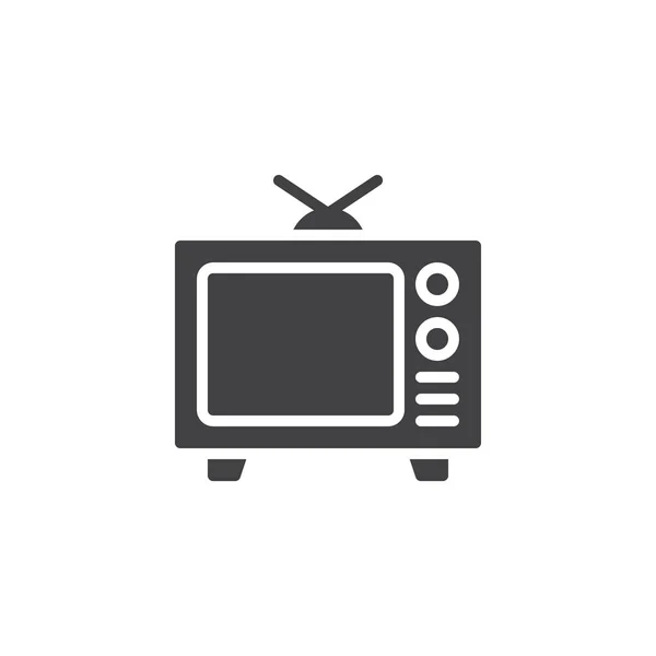Televisão retrô com ícone de vetor de antena —  Vetores de Stock