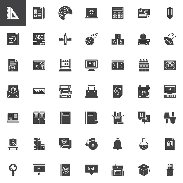 Volver al conjunto de iconos vectoriales escolares — Archivo Imágenes Vectoriales