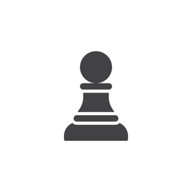 Satranç piyon vektör simgesi. Mobil kavramı ve web tasarım için düz işareti dolu. Satranç parçası basit katı simgesi. Sembol, logo illüstrasyon. Piksel mükemmel vektör grafikleri