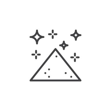 Sihirli toz anahat simgesini yığını. Mobil kavramı ve web tasarım için doğrusal stili işaret. basit çizgi vektör simgesi. Sembol, logo illüstrasyon. Piksel mükemmel vektör grafikleri