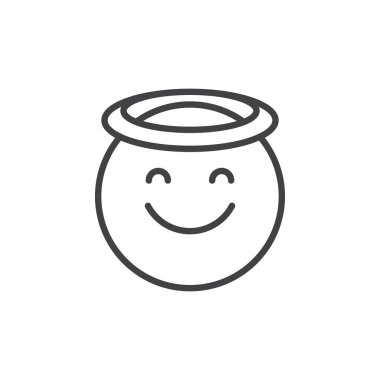 Melek yüz ifade anahat simgesi