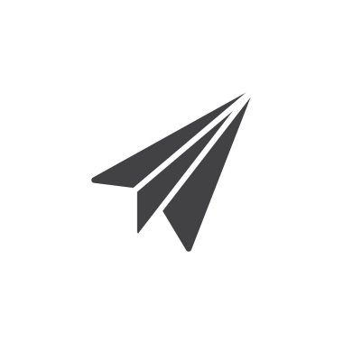 Kağıt Uçak vektör simgesi. Mobil kavramı ve web tasarım için düz işareti dolu. Origami uçak basit katı simgesi. Sembol, logo illüstrasyon. Piksel mükemmel vektör grafikleri