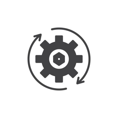 Dişli ve döndürme oklarını simge vektör