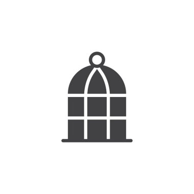 Kuş kafesi vektör simgesi. Mobil kavramı ve web tasarım için düz işareti dolu. kuş hücre basit katı simgesi. Sembol, logo illüstrasyon. Piksel mükemmel vektör grafikleri