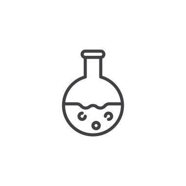 Sıvı anahat simgesi olan kimyasal Flask