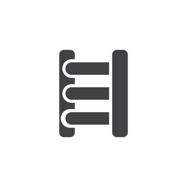 Merdiven vektör simgesi. Mobil kavramı ve web tasarım için düz işareti dolu. merdiven basit katı simgesi. Sembol, logo illüstrasyon. Piksel mükemmel vektör grafikleri