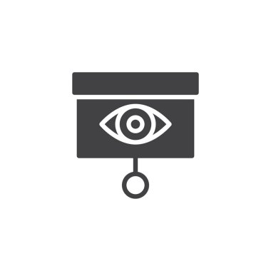 Göz testi ekran vektör simgesi. Mobil kavramı ve web tasarım için düz işareti dolu. Göz tanı kurulu basit katı simgesini. Sembol, logo illüstrasyon. Piksel mükemmel vektör grafikleri