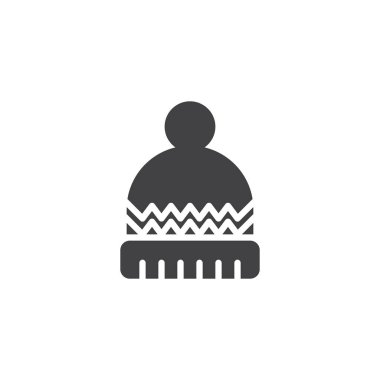 Kış şapka vektör simgesi