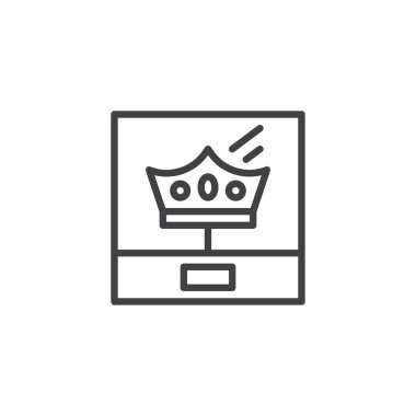 Eski crown Kaide anahat simgesini. Mobil kavramı ve web tasarım için doğrusal stili işaret. Müze royal crown basit çizgi vektör simgesi. Sembol, logo illüstrasyon. Piksel mükemmel vektör grafikleri