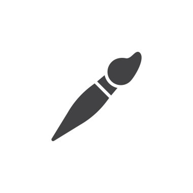 Boya fırça vektör simgesi. Mobil kavramı ve web tasarım için düz işareti dolu. Boyama aracı basit katı simgesi. Sembol, logo illüstrasyon. Piksel mükemmel vektör grafikleri