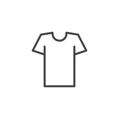 Tshirt anahat simgesi. Mobil kavramı ve web tasarım için doğrusal stili işaret. Gömlek basit çizgi vektör simgesi. Sembol, logo illüstrasyon. Piksel mükemmel vektör grafikleri