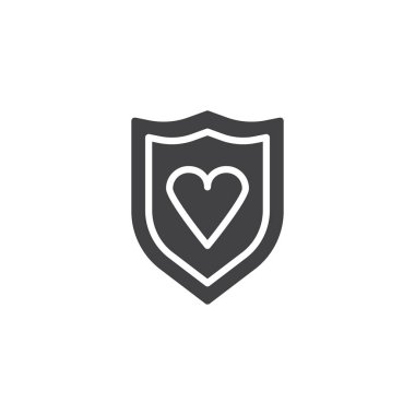 Kalkan ve kalp vektör simgesi