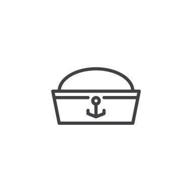 Denizci şapkası anahat simgesini