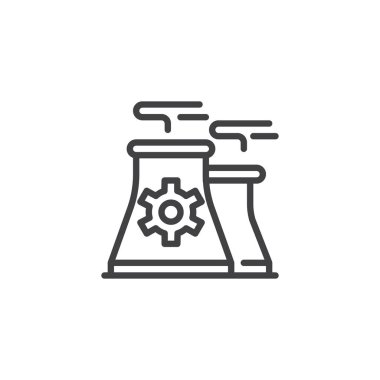 Dişli anahat simgesi olan nükleer santral