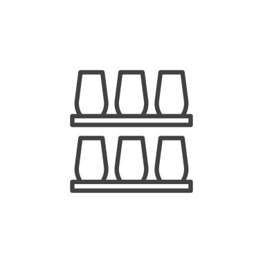 Gözlük anahat simgesi ile raf Bar