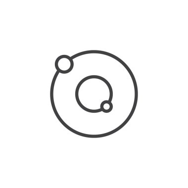 Güneş sistemi anahat simgesi. Mobil kavramı ve web tasarım için doğrusal stili işaret. Uzay gezegen sistemi satırı vektör simgesi. Sembol, logo illüstrasyon. Piksel mükemmel vektör grafikleri