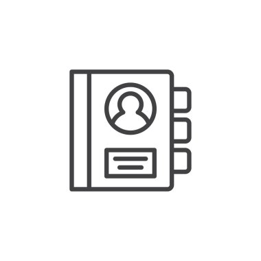 Adres telefon rehberi anahat simgesini