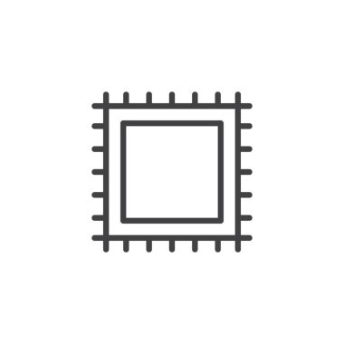 Kare halı anahat simgesi