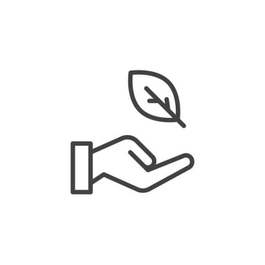 El ve yaprak anahat simgesini