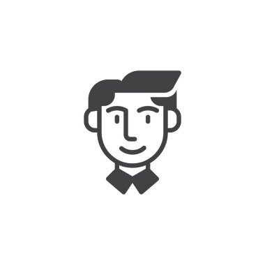 Mutlu adam yüz vektör simgesi