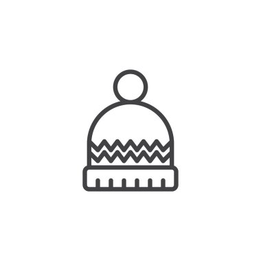 Kış şapka anahat simgesini