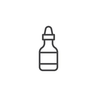 Konteyner anahat simgesini göz damlası. Mobil kavramı ve web tasarım için doğrusal stili işaret. Damlalık şişe basit çizgi vektör simgesi. Sembol, logo illüstrasyon. Piksel mükemmel vektör grafikleri