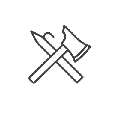 İtfaiyeci araçlar anahat simgesini