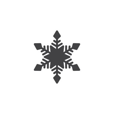 Kar tanesi vektör simgesi. Mobil kavramı ve web tasarım için düz işareti dolu. Kar katı simgesi. Soğuk sembol, logo illüstrasyon. Piksel mükemmel vektör grafikleri