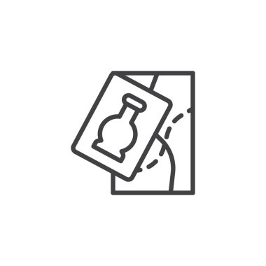 Müze harita Kılavuzu anahat simgesi. Mobil kavramı ve web tasarım için doğrusal stili işaret. basit çizgi vektör simgesi. Sembol, logo illüstrasyon. Piksel mükemmel vektör grafikleri