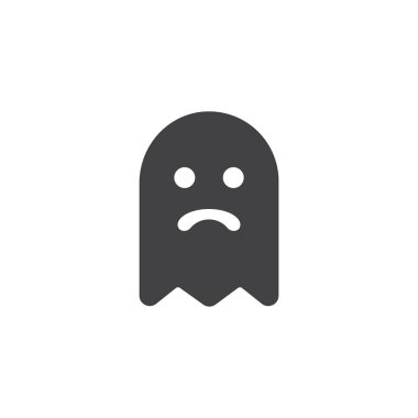 Cadılar Bayramı hayalet vektör simgesi. Mobil kavramı ve web tasarım için düz işareti dolu. Hayalet katı simgesi. Sembol, logo illüstrasyon. Piksel mükemmel vektör grafikleri