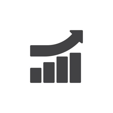 İş büyüyen grafik vektör simgesi. Mobil kavramı ve web tasarım için düz işareti dolu. İlerleme grafik grafik basit katı simgesi. Sembol, logo illüstrasyon. Piksel mükemmel vektör grafikleri