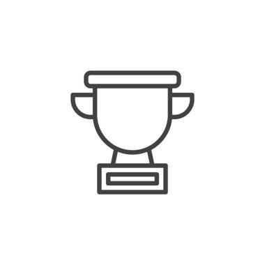 Kupası Ödülü anahat simgesi. Mobil kavramı ve web tasarım için doğrusal stili işaret. Kupa basit çizgi vektör simgesi. Sembol, logo illüstrasyon. Piksel mükemmel vektör grafikleri
