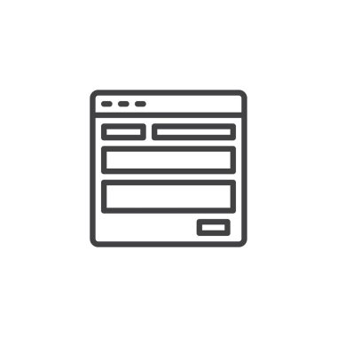 Web sitesi şablon anahat simgesi