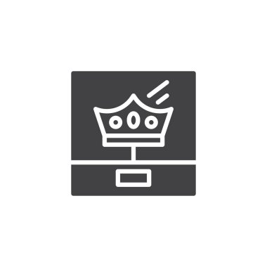Eski crown Kaide vektör simgesine. Mobil kavramı ve web tasarım için düz işareti dolu. Müze royal crown basit katı simgesi. Sembol, logo illüstrasyon. Piksel mükemmel vektör grafikleri