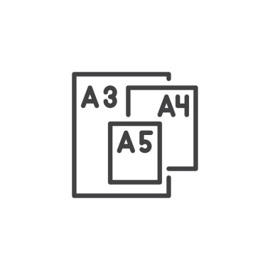 Kağıt boyutları anahat simgesi