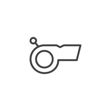 Anahat simgesini ıslık. Mobil kavramı ve web tasarım için doğrusal stili işaret. Hakem düdüğü basit çizgi vektör simgesi. Sembol, logo illüstrasyon. Piksel mükemmel vektör grafikleri