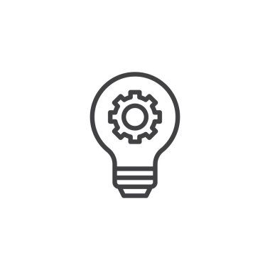 Ampul ve dişli anahat simgesini