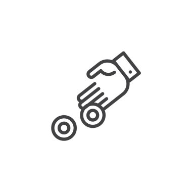 El ve sikkeler anahat simgesini