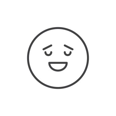 Sakin yüz ifade anahat simgesi