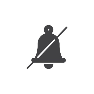 Bildirim vektör simge yok. Mobil kavramı ve web tasarım için düz işareti dolu. Çan basit katı simge yok. Sembol, logo illüstrasyon. Piksel mükemmel vektör grafikleri