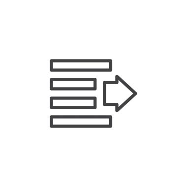 Doğru araç anahat simgesini hizalayın. Mobil kavramı ve web tasarım için doğrusal stili işaret. Satırı vektör simgesi. Sembol, logo illüstrasyon. Piksel mükemmel vektör grafikleri