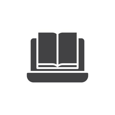 Dizüstü bilgisayar ve kitap vektör simgesi