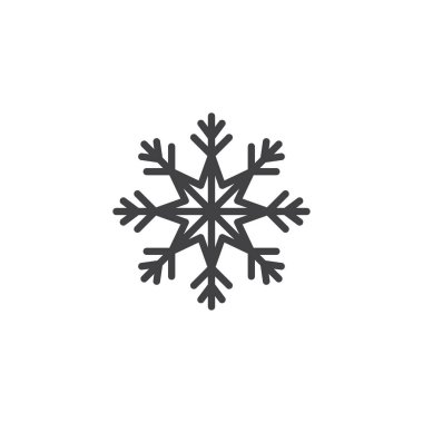 Kar tanesi anahat simgesi. Mobil kavramı ve web tasarım için doğrusal stili işaret. Satırı vektör simgesi dondur. Kar sembolü, logo illüstrasyon. Vektör grafikleri