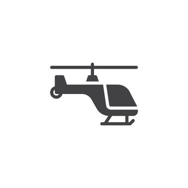 Helikopter vektör simgesi. Mobil kavramı ve web tasarım için düz işareti dolu. basit katı simgesi. Helikopter sembolü, logo illüstrasyon. Piksel mükemmel vektör grafikleri